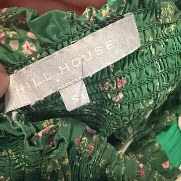 Hill House Ellie Nap Dress Cottagecore Emerald Trellis Floral Size Small - Picture 7 of 7
